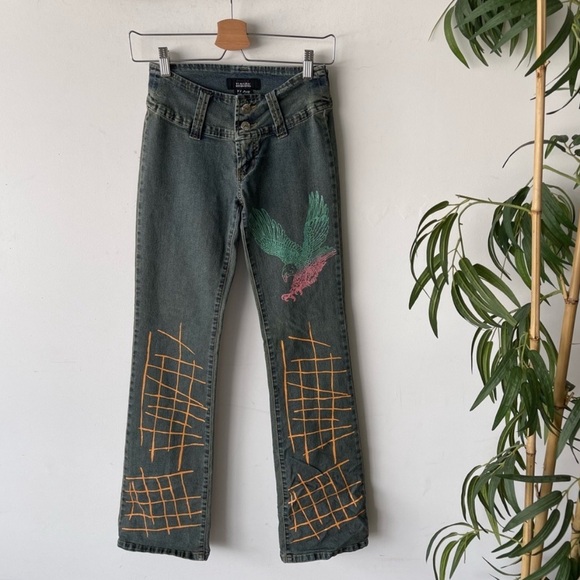 Y2K Low Rise Flare Bottom Skinny Jeans - Picture 1 of 3